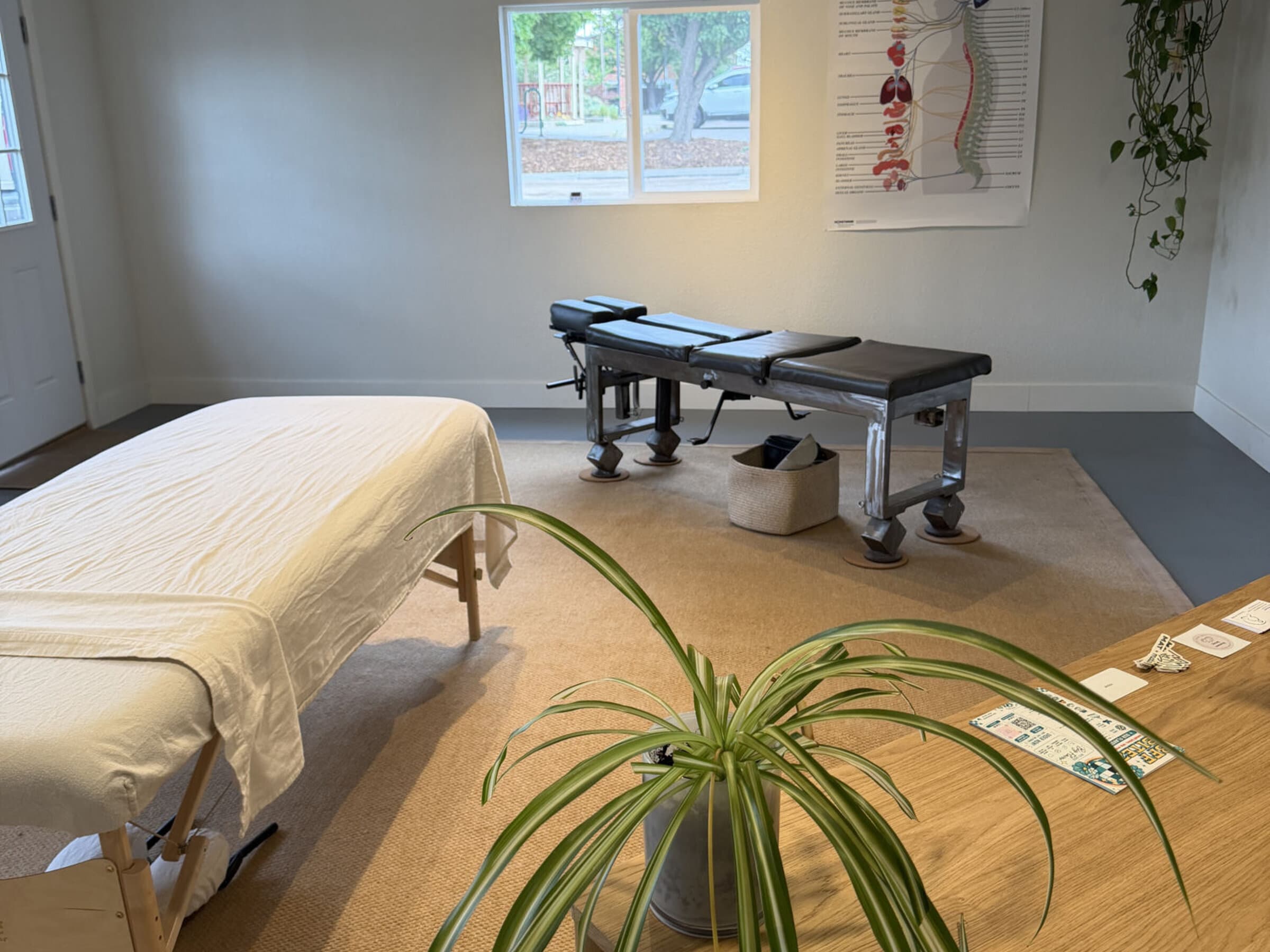 Treatment table in the Wellness Room